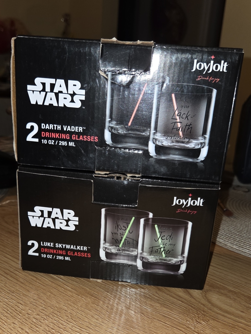 STAR WARS "DARTH VADER" Quotes Joy jolt Drinking Glasses 10oz/295ml - Picture 1 of 12